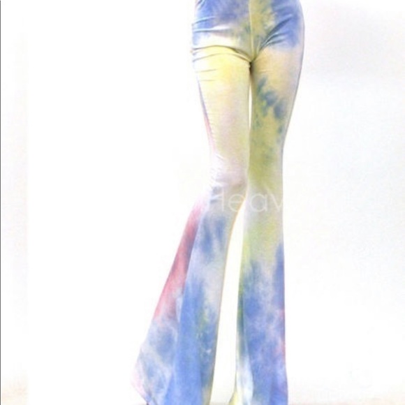 CYBER SALE Retro Hippie Bell Bottom Pants Tie Dyed - Picture 3 of 8